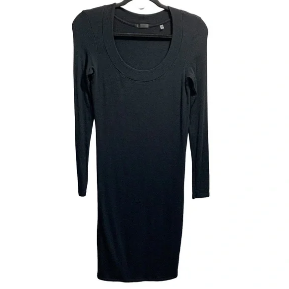 ATM Anthony Thomas Melillo Wide Neck Bodycon Long Sleeve Dress